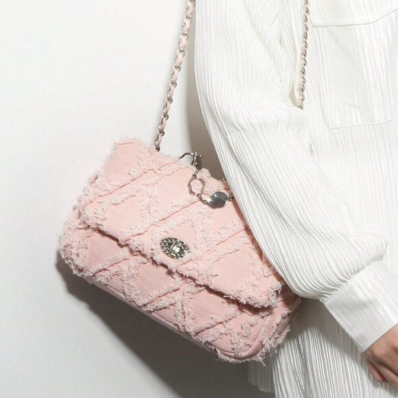 Baby Pink Womens's Original Tassel Crossbody Bag - Picture 4 of 4